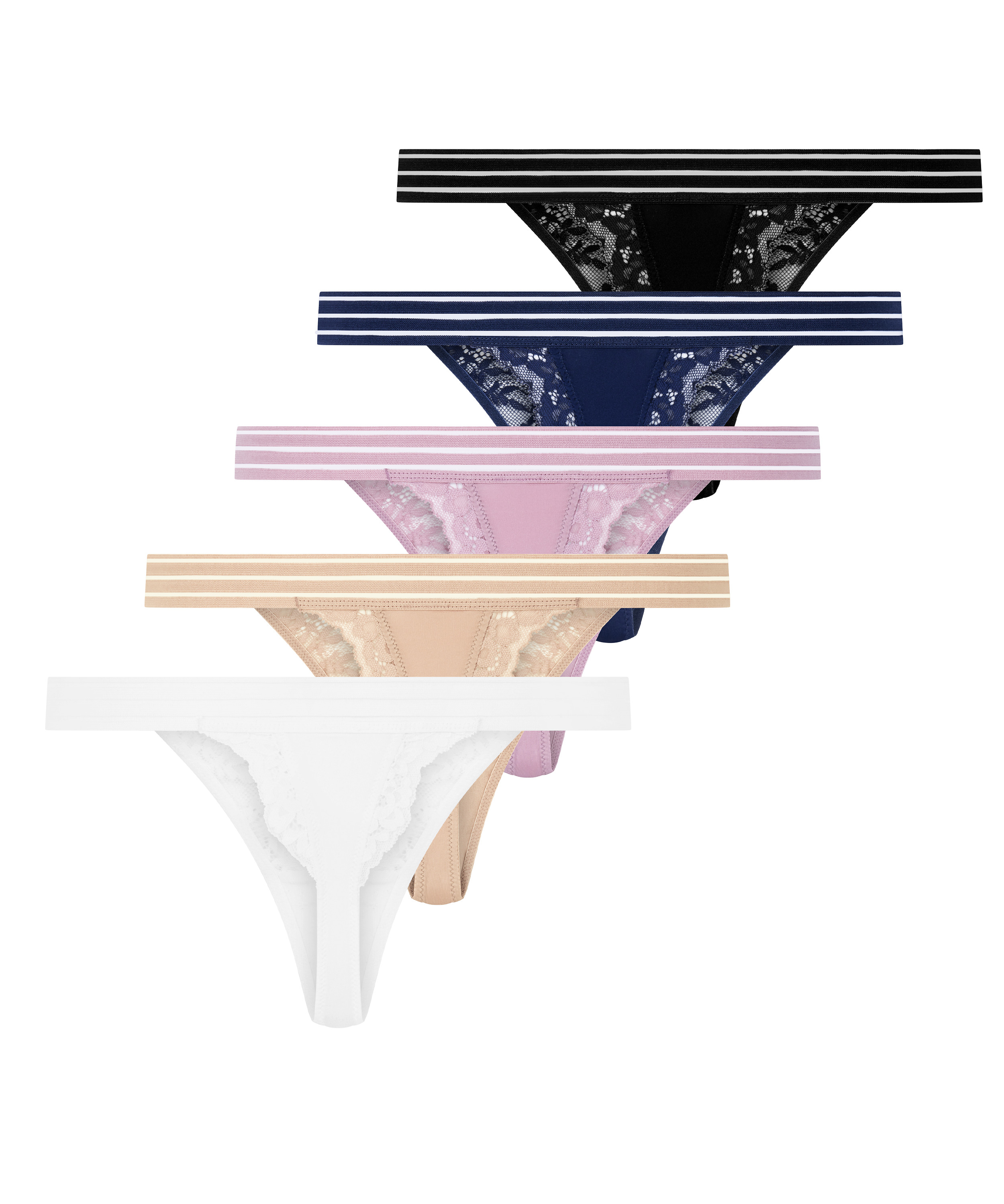 5-pack Sully string, Blauw, main