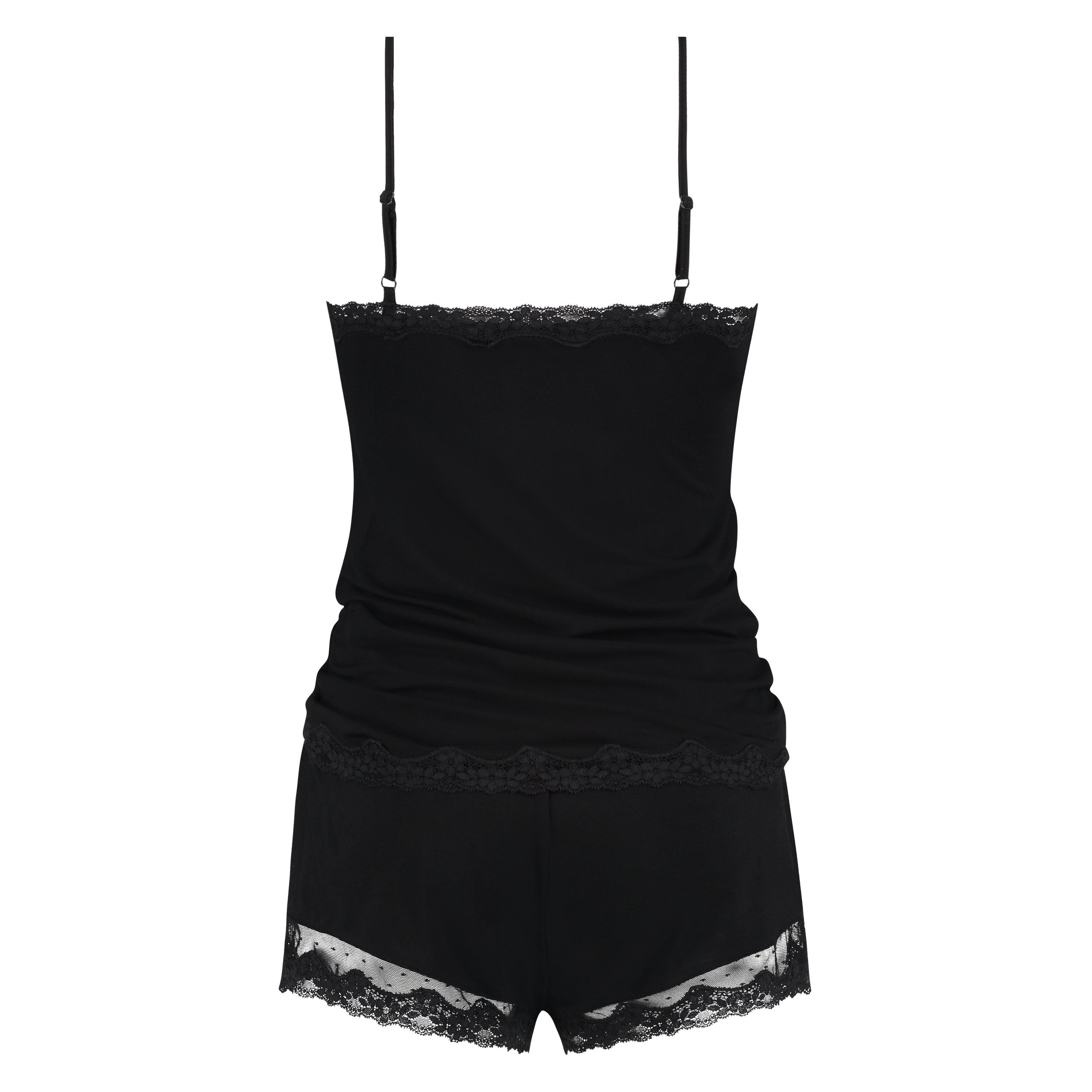 Korte pyjama set, Zwart, main