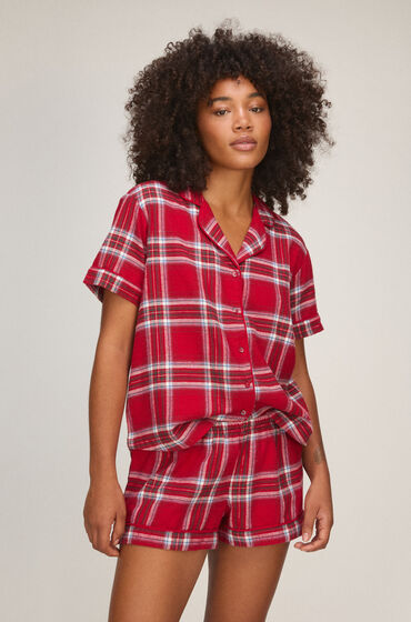 Hunkemöller Pyjamaset Twill Rood