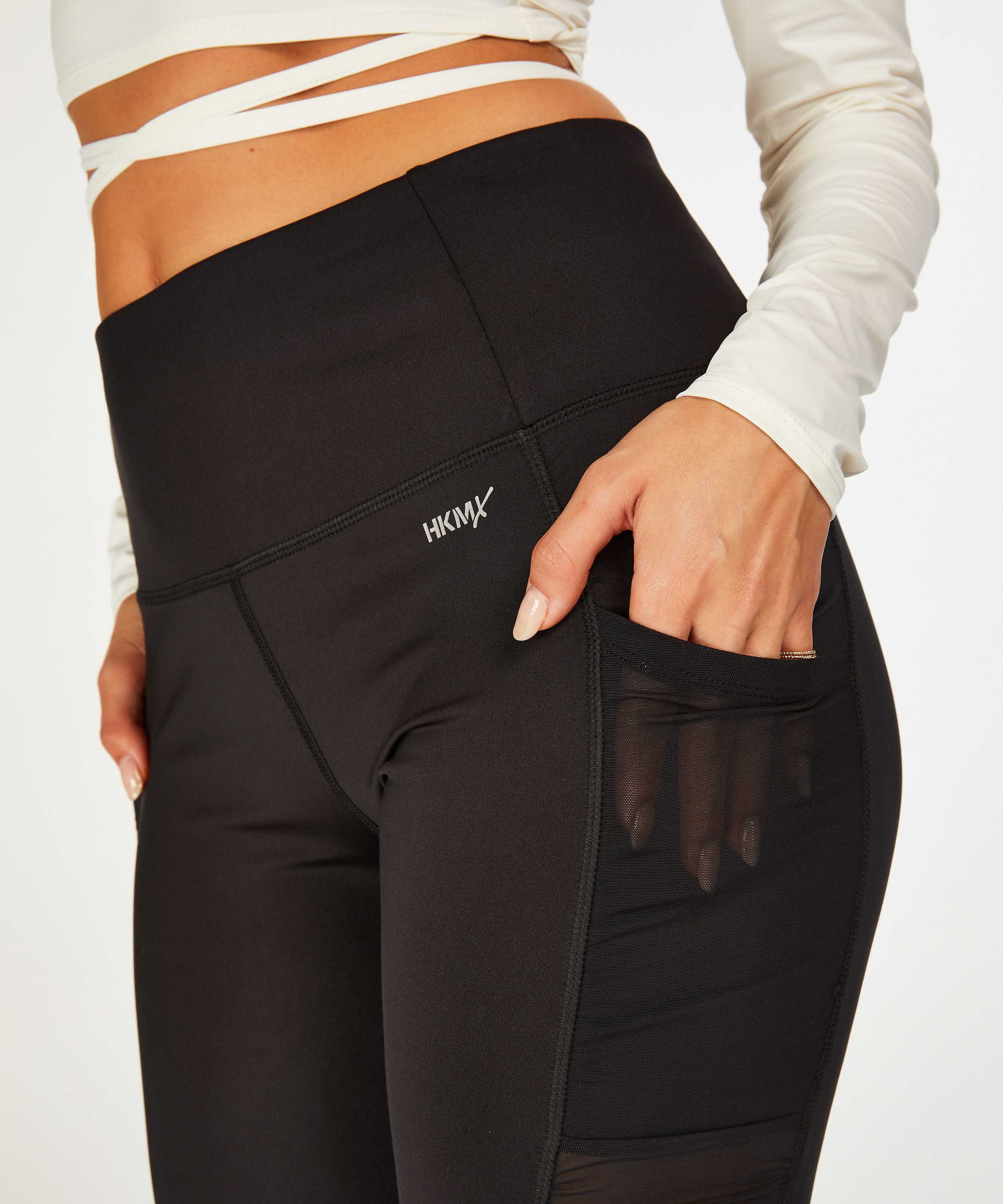 HKMX High Waisted sportlegging Ruched, Zwart, main