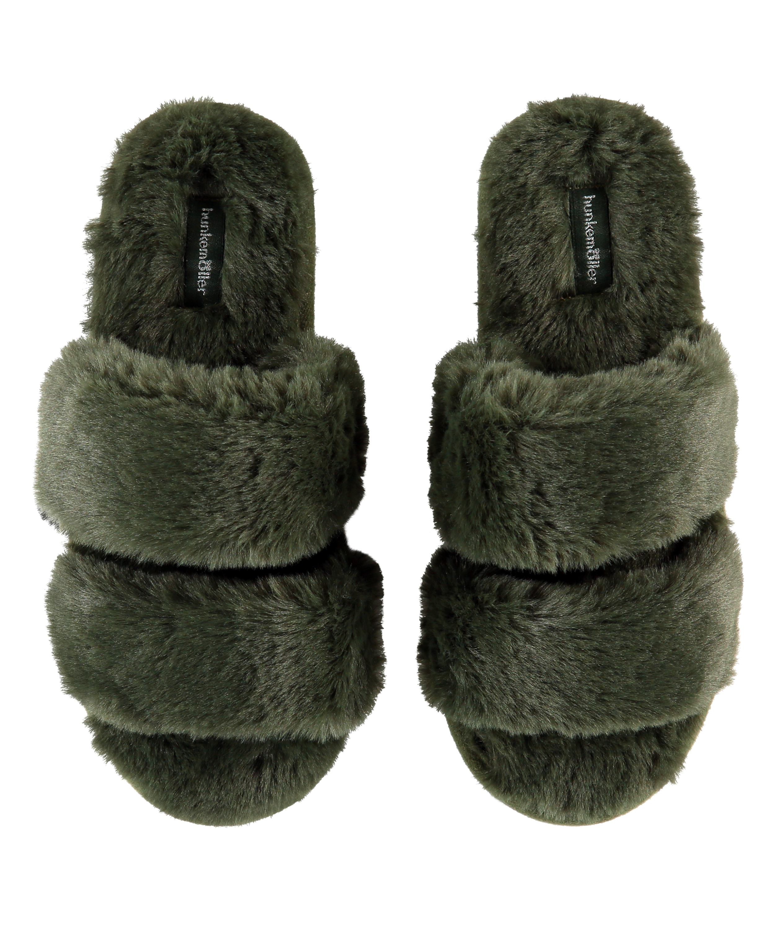 Pantoufles Fake Fur, Vert, main