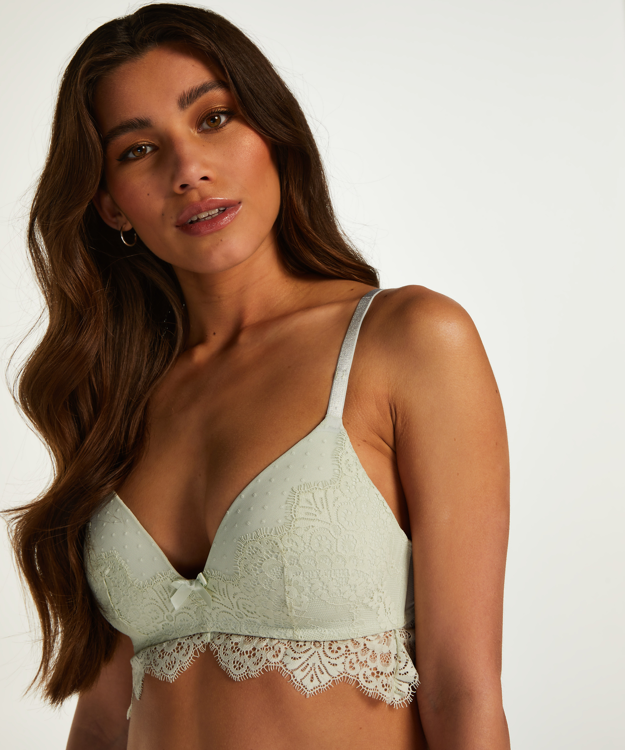 Soutien-gorge pr&eacute;form&eacute; sans armature longline Marilee, Vert, main