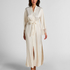 Lange satijnen kimono Valerie, Wit