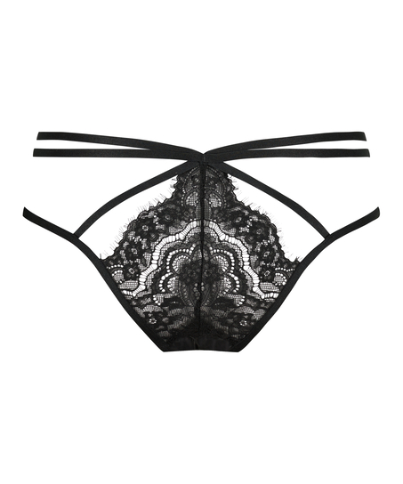 Slip br&eacute;silien ouvert Seraphina, Noir