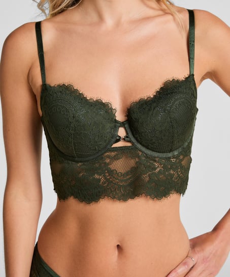 Soutien-gorge &agrave; armatures rembourr&eacute; longline Amara, Vert
