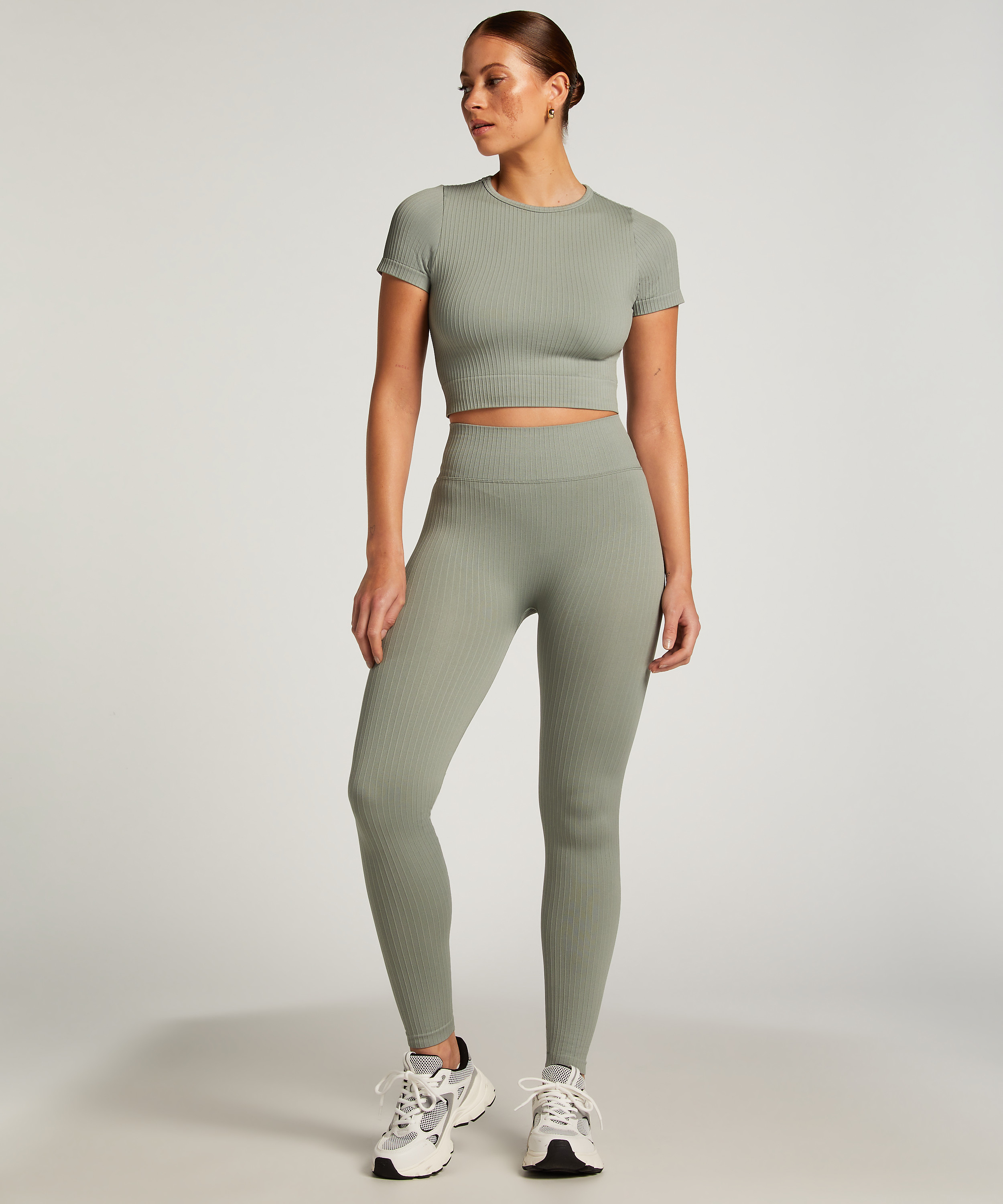 HKMX Sport cropped top Seamless, Groen, main