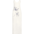 Slip dress longue en satin floral, Blanc