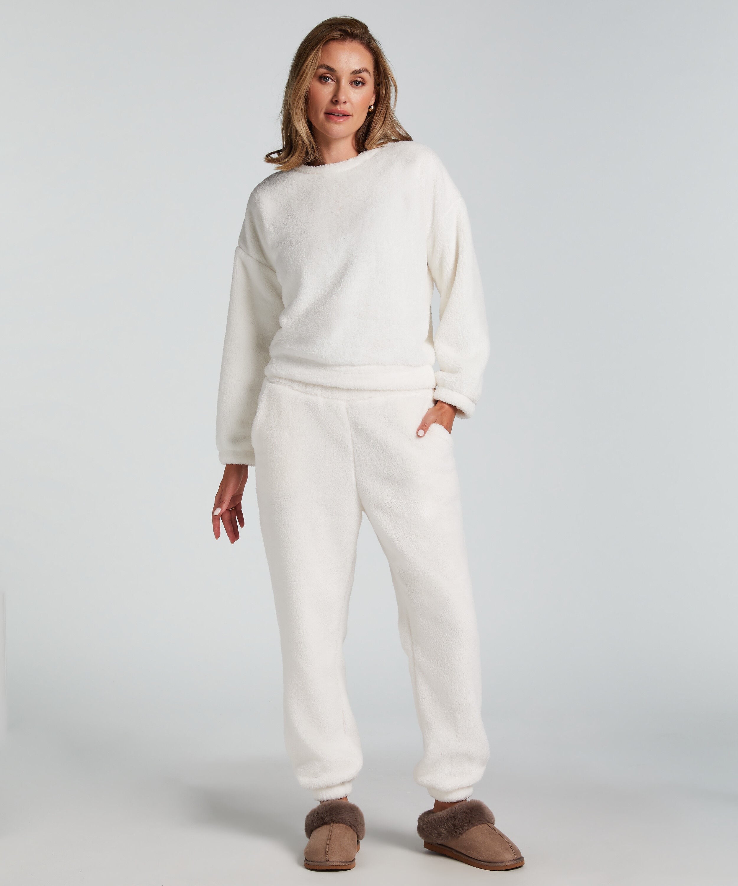 Pantalon de jogging polaire Snuggle, Blanc