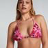 Triangel bikinitop Floral, Roze