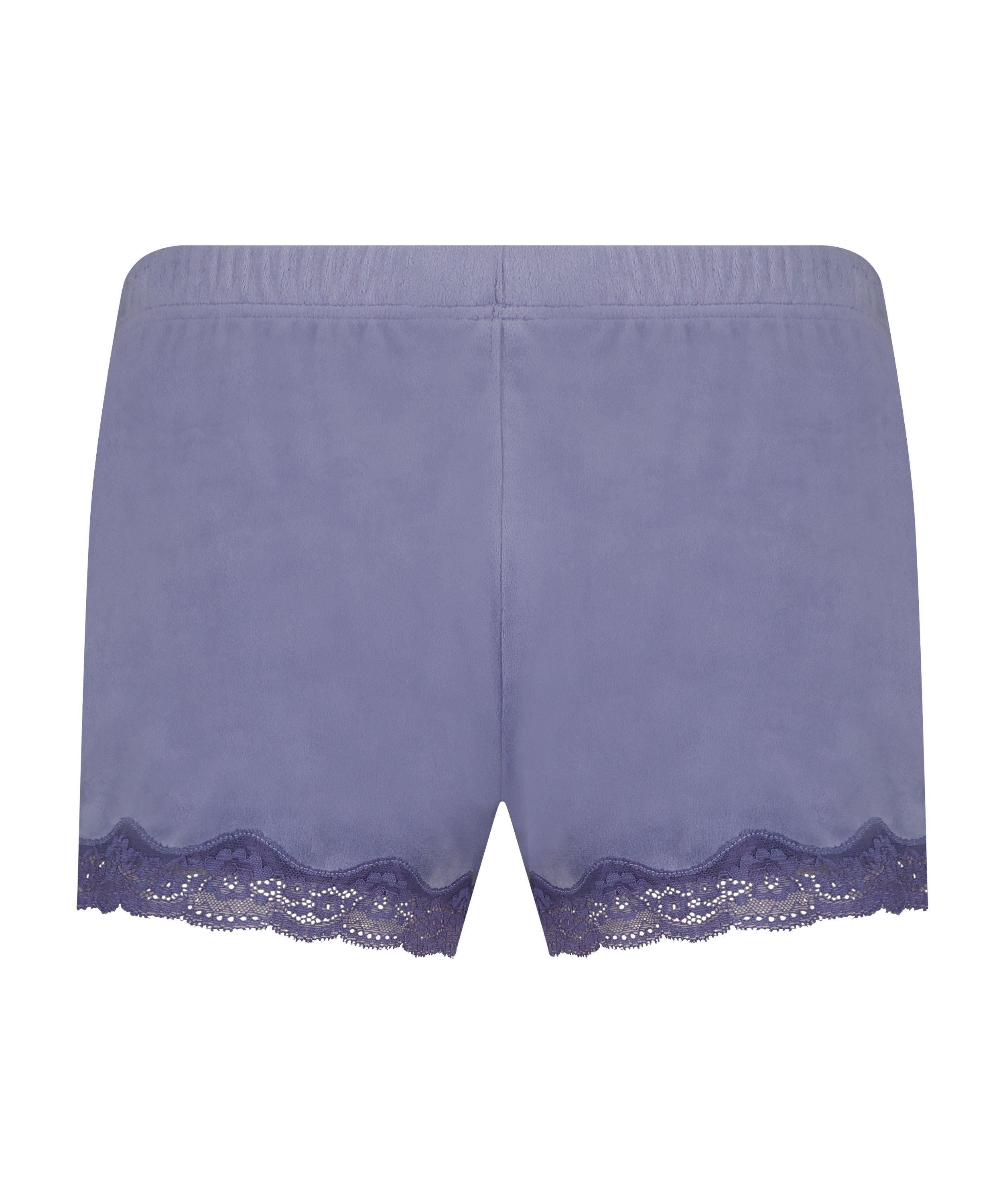 Short velours dentelle, Pourpre, main