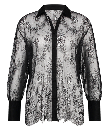 Lace top Camille, Zwart