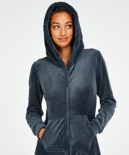 Onesie Velours, Blauw
