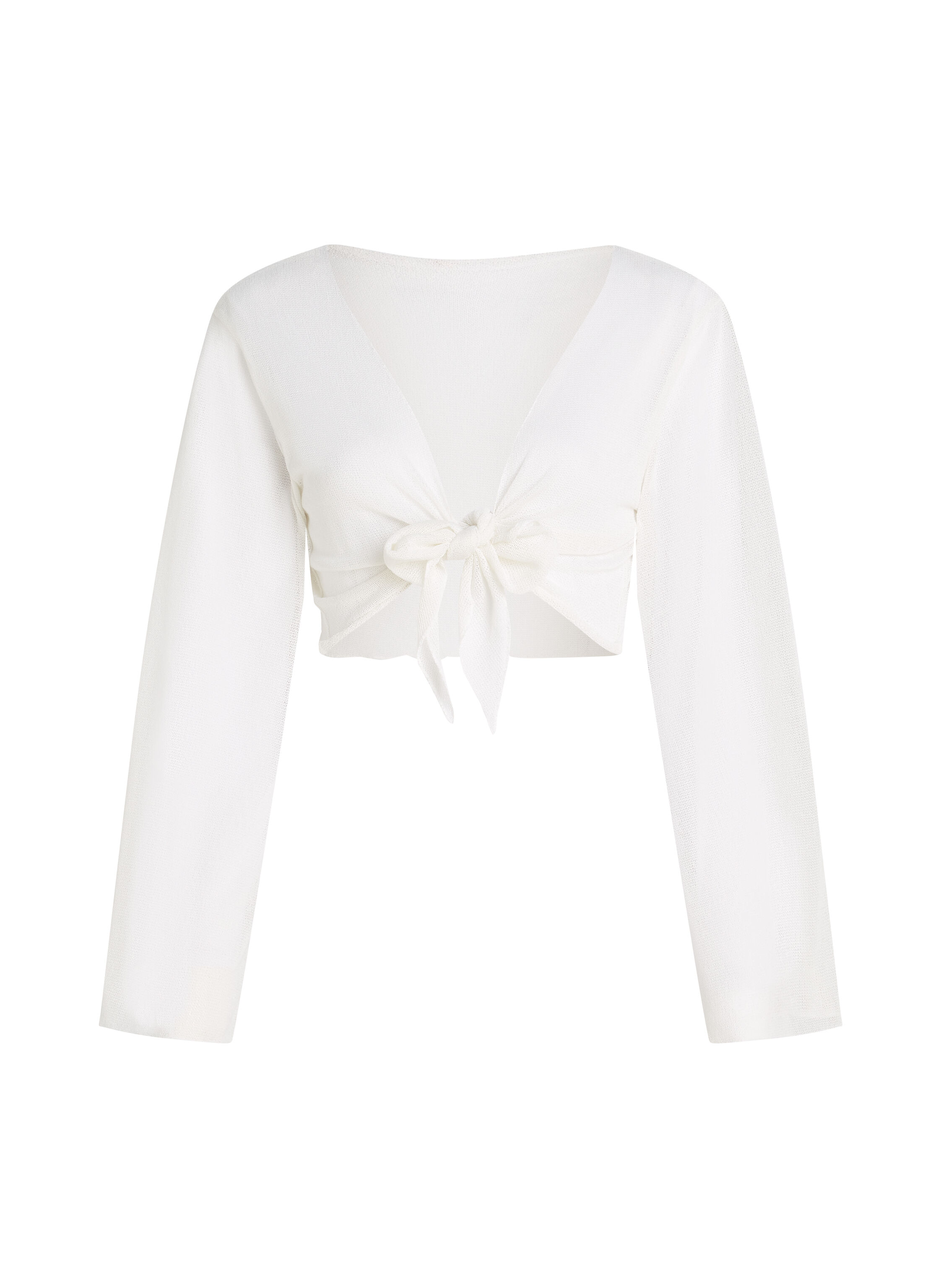 Gebreide strandtop, Wit