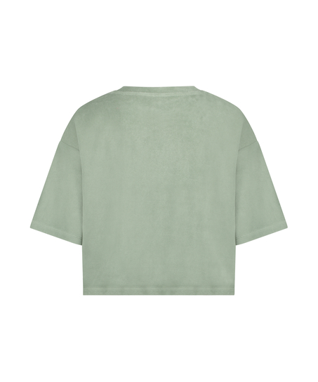Top velours manches courtes, Vert