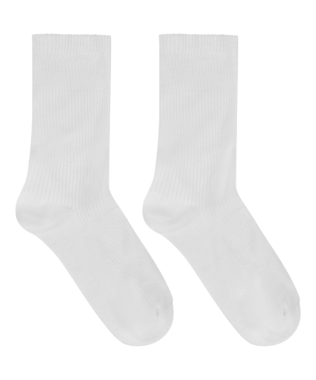 Chaussettes courtes en modal c&ocirc;tel&eacute;, Blanc