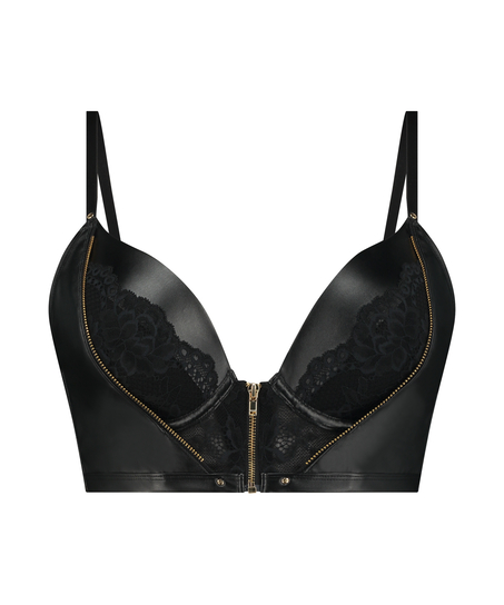Soutien-gorge &agrave; armatures push-up pr&eacute;form&eacute; longline Talia, Noir