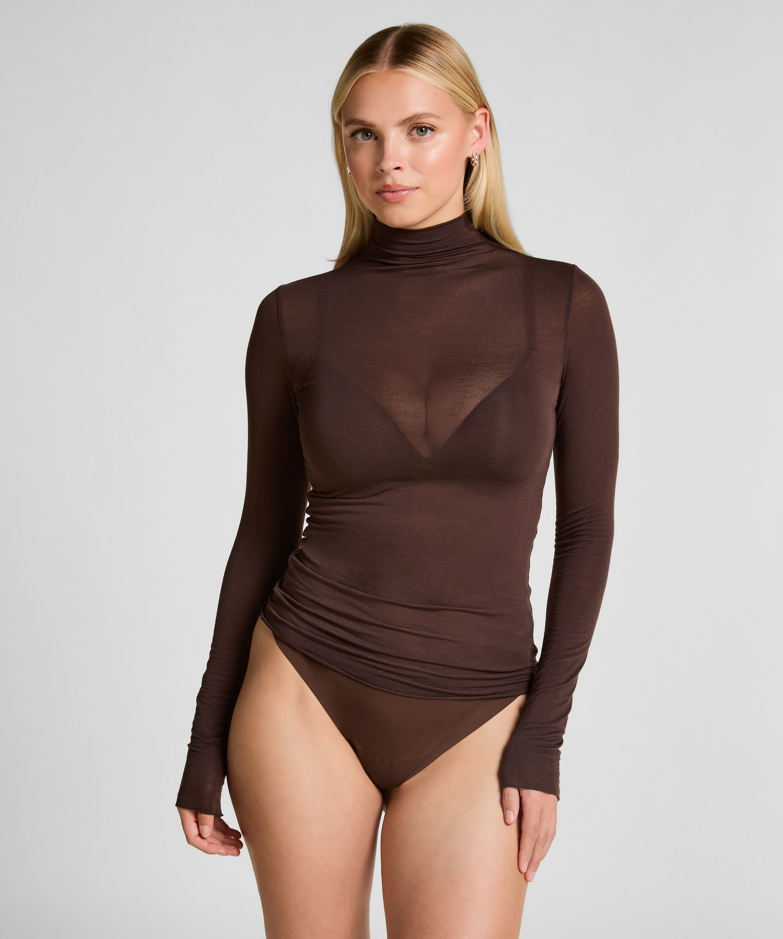super soft Turtleneck shirt met Cashmere