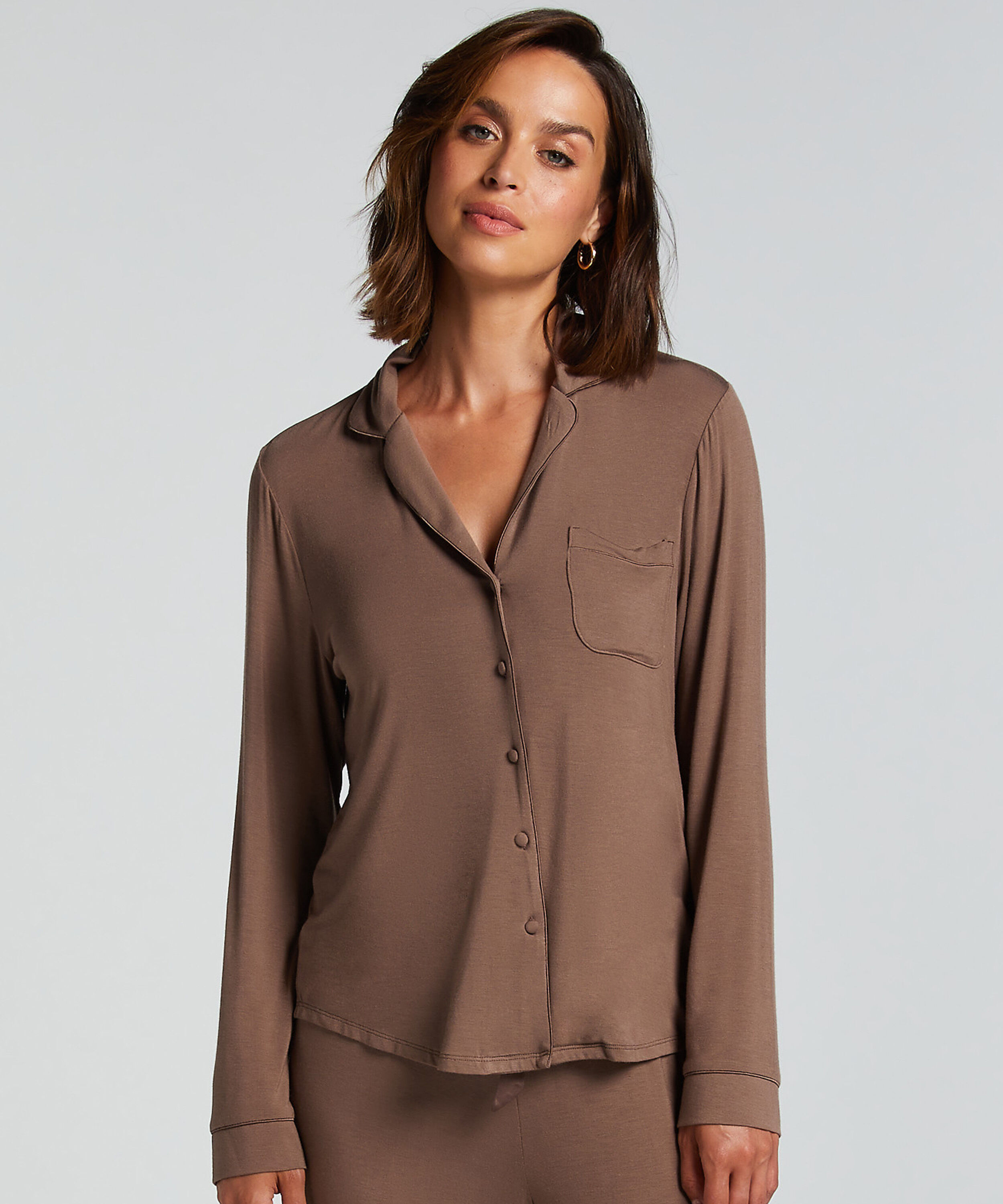 Veste à manches longues en jersey Essential, Brun