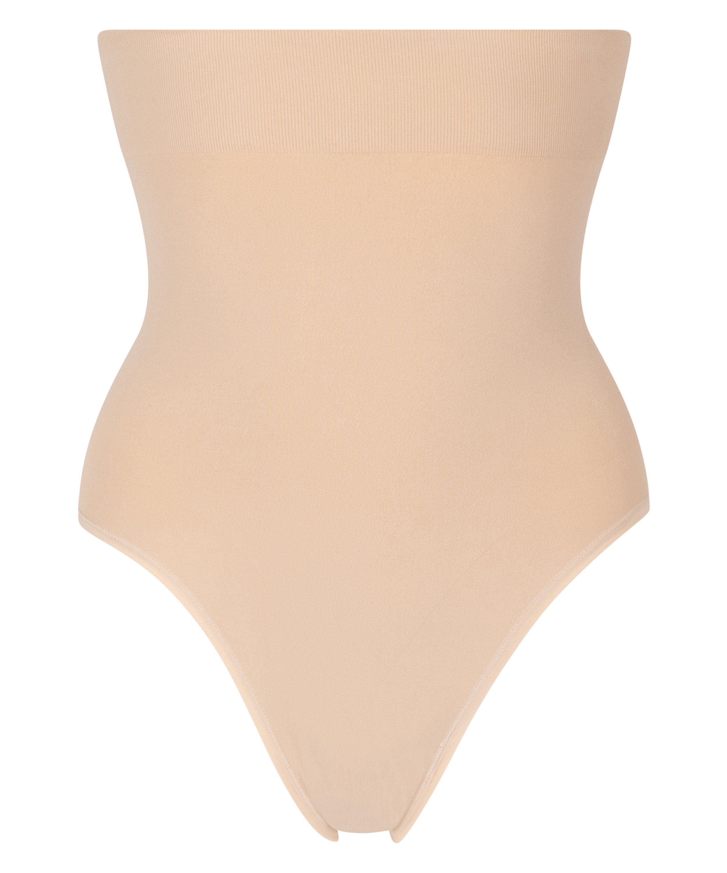 Slip Rio taille haute sans coutures mettant en valeur la silhouette, Beige, main