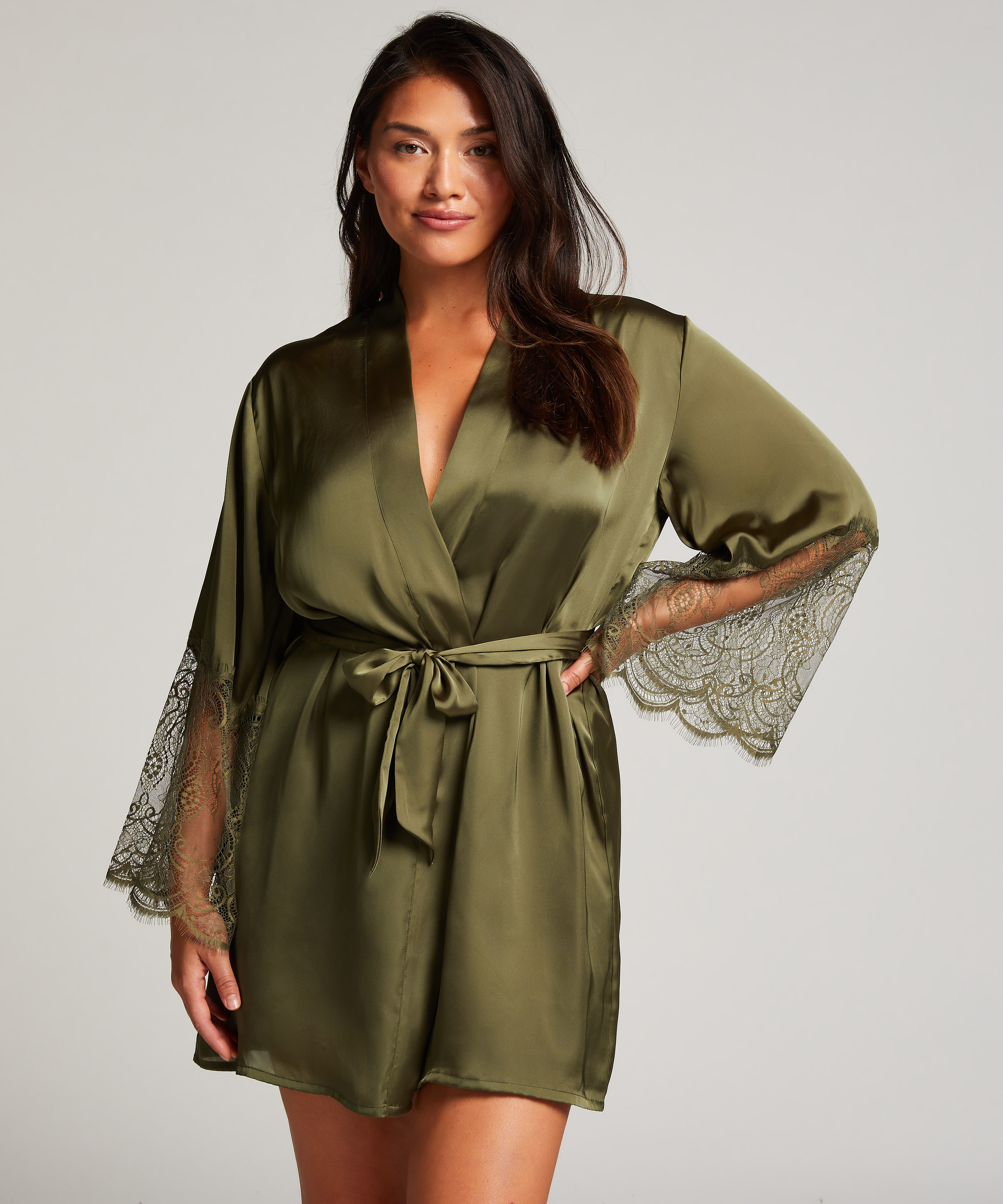 Kimono Satin, Groen, main
