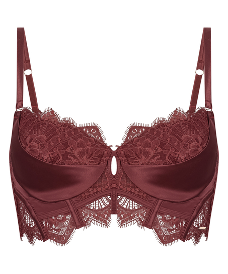 Voorgevormde longline beugel bh Zoe, Rood
