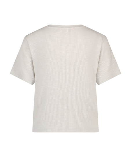 Top manches courtes Rib, Beige
