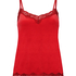 Camisole velours Dentelle, Rouge