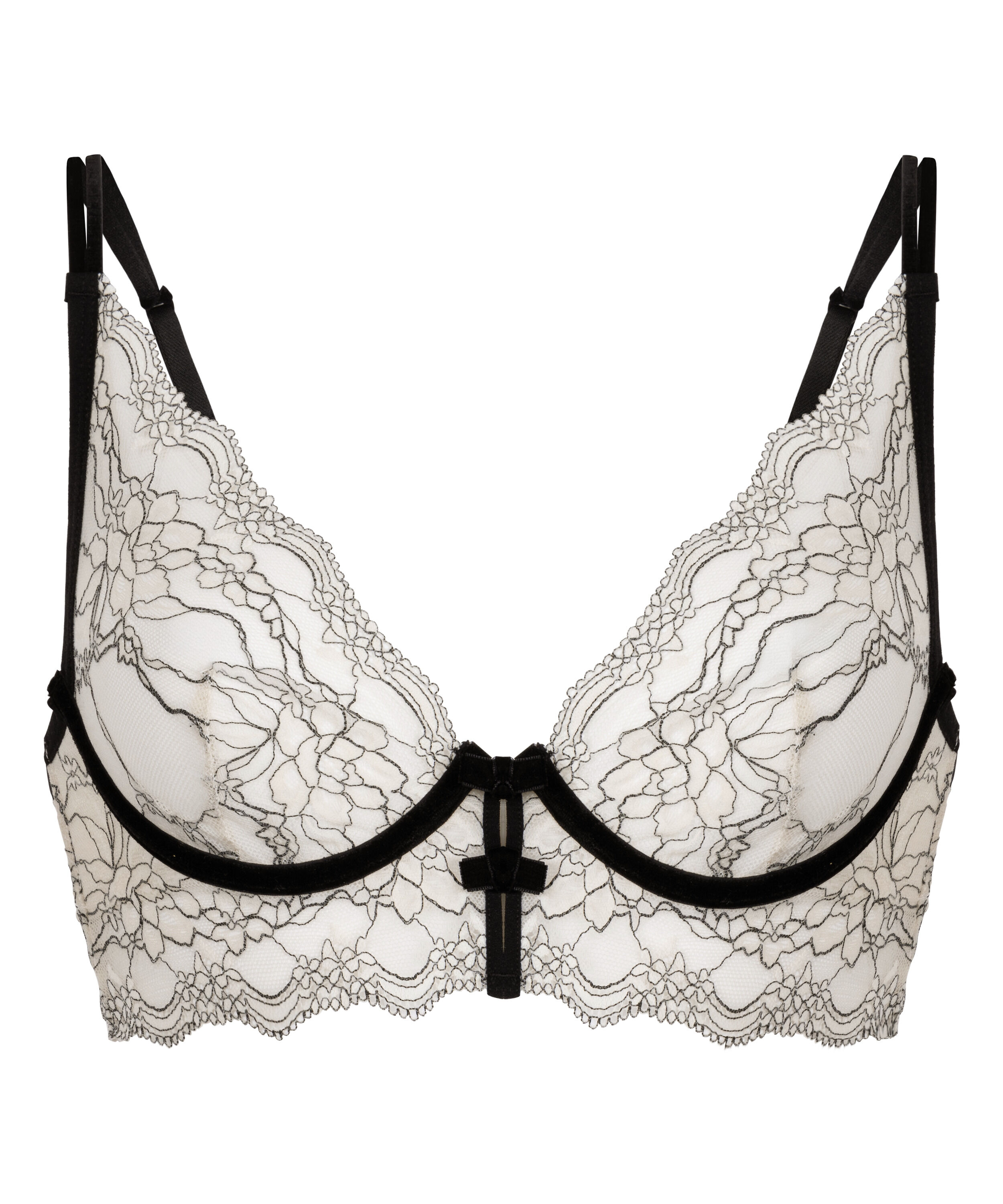 Soutien-gorge &agrave; armatures non-rembourr&eacute; longline Agnes, Blanc