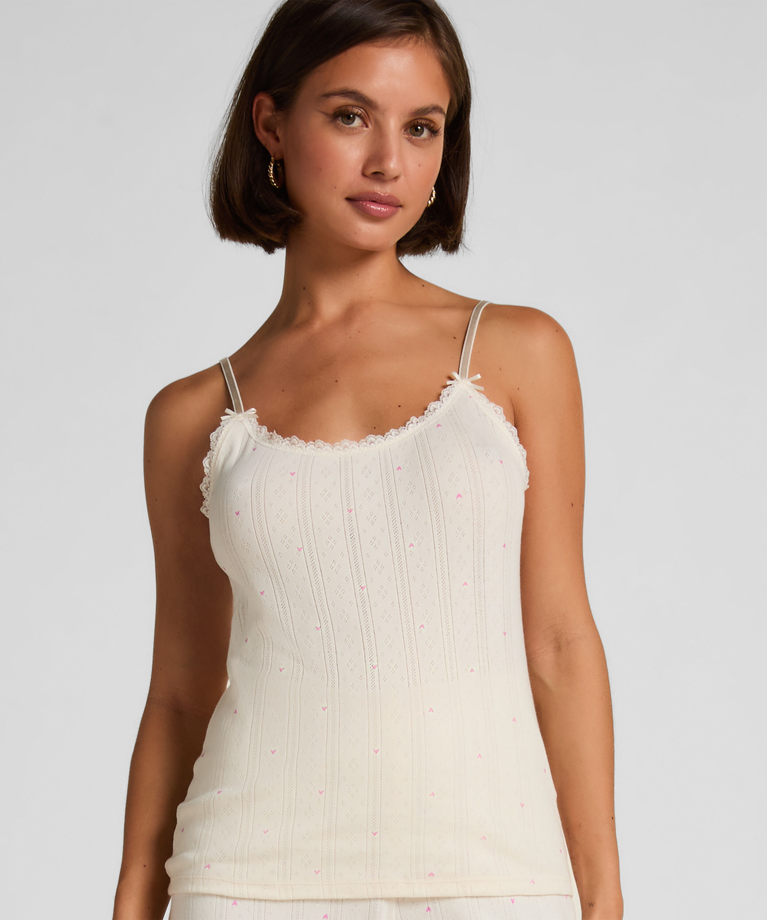 Pointelle Cami, Wit
