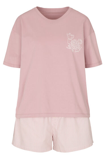 Hunkemöller Pyjamaset met Short en T-shirt Roze, foto 3