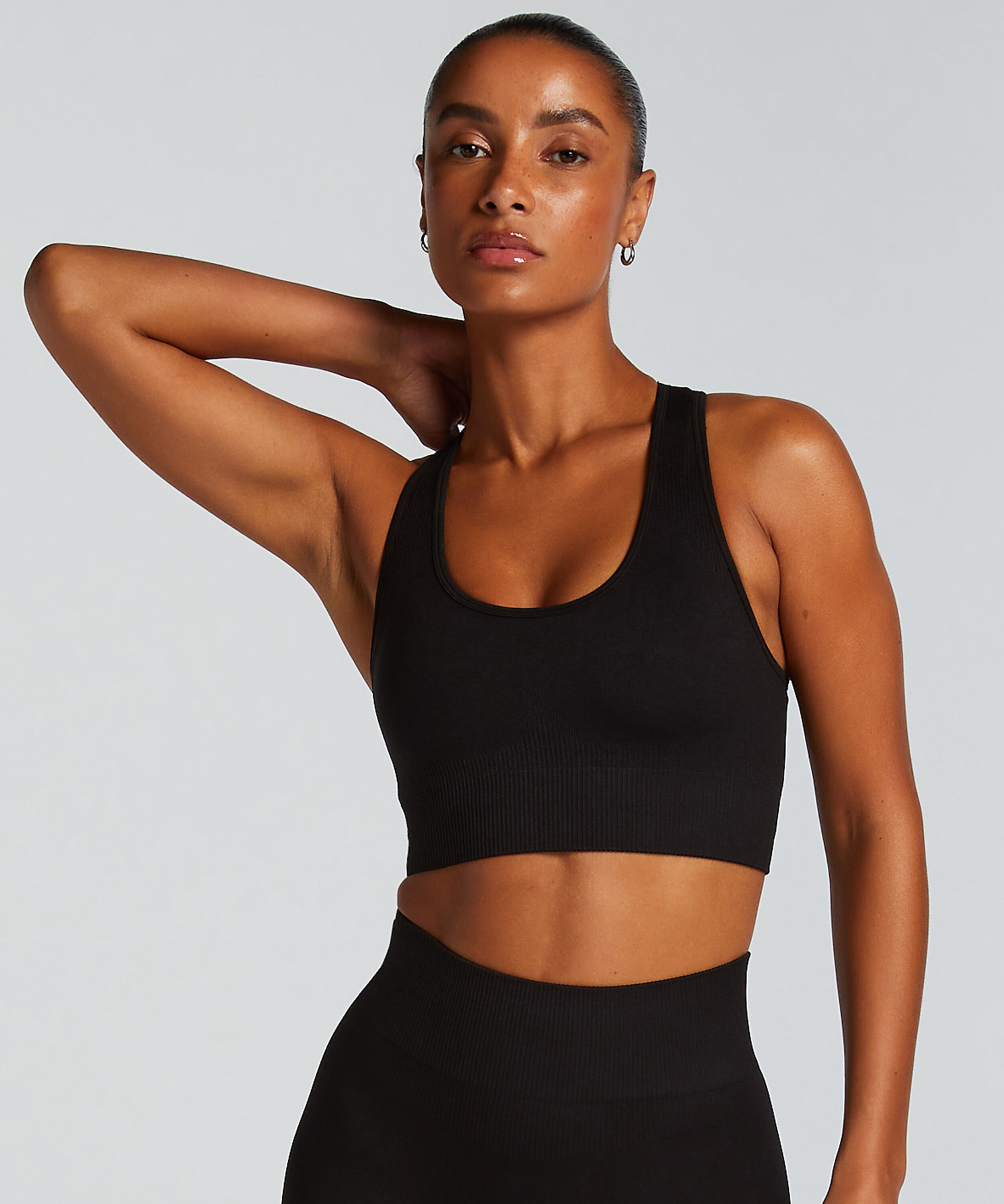 HKMX naadloze Sport bh, Zwart