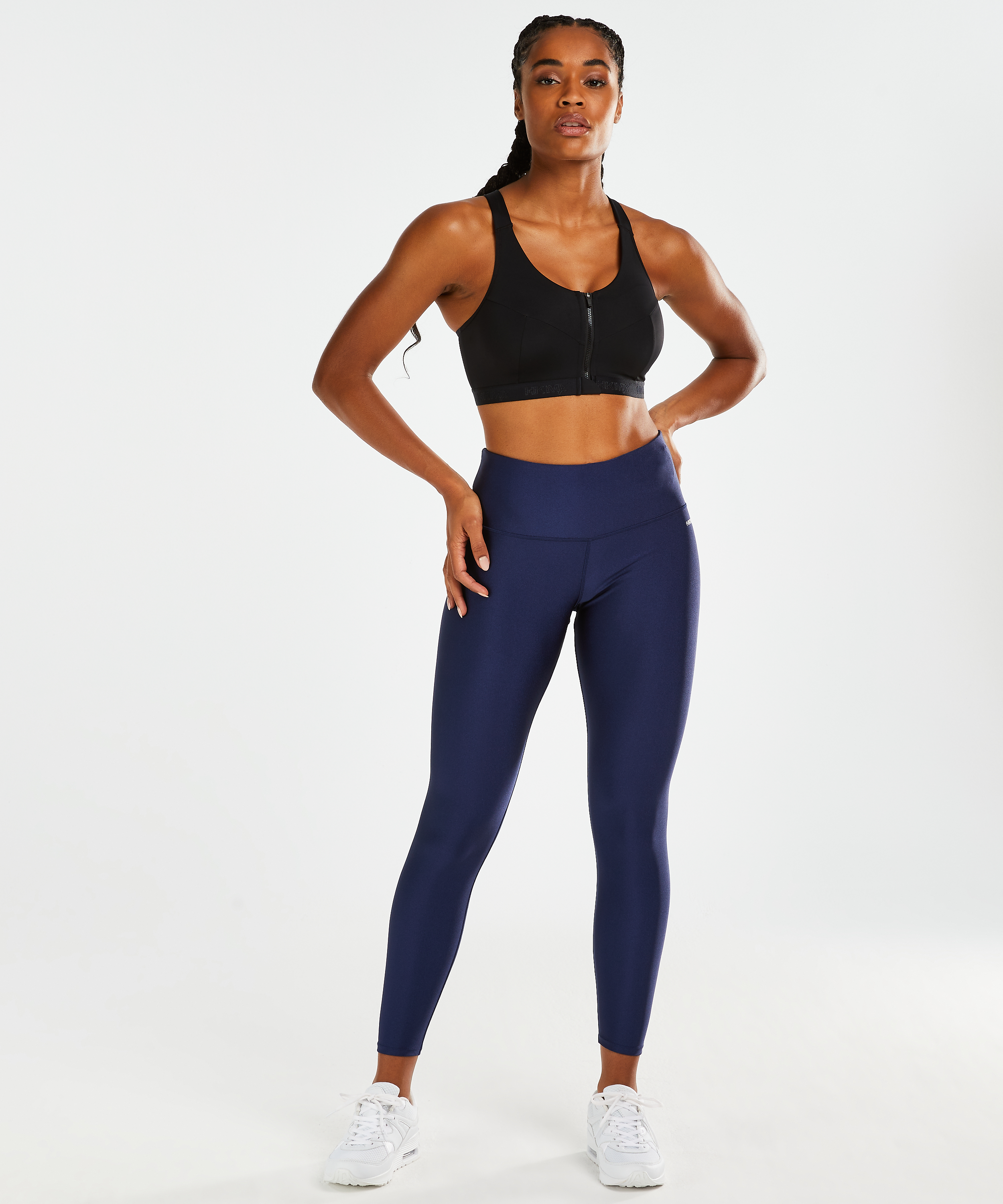 HKMX High Waisted Sportlegging Shine, Blauw, main
