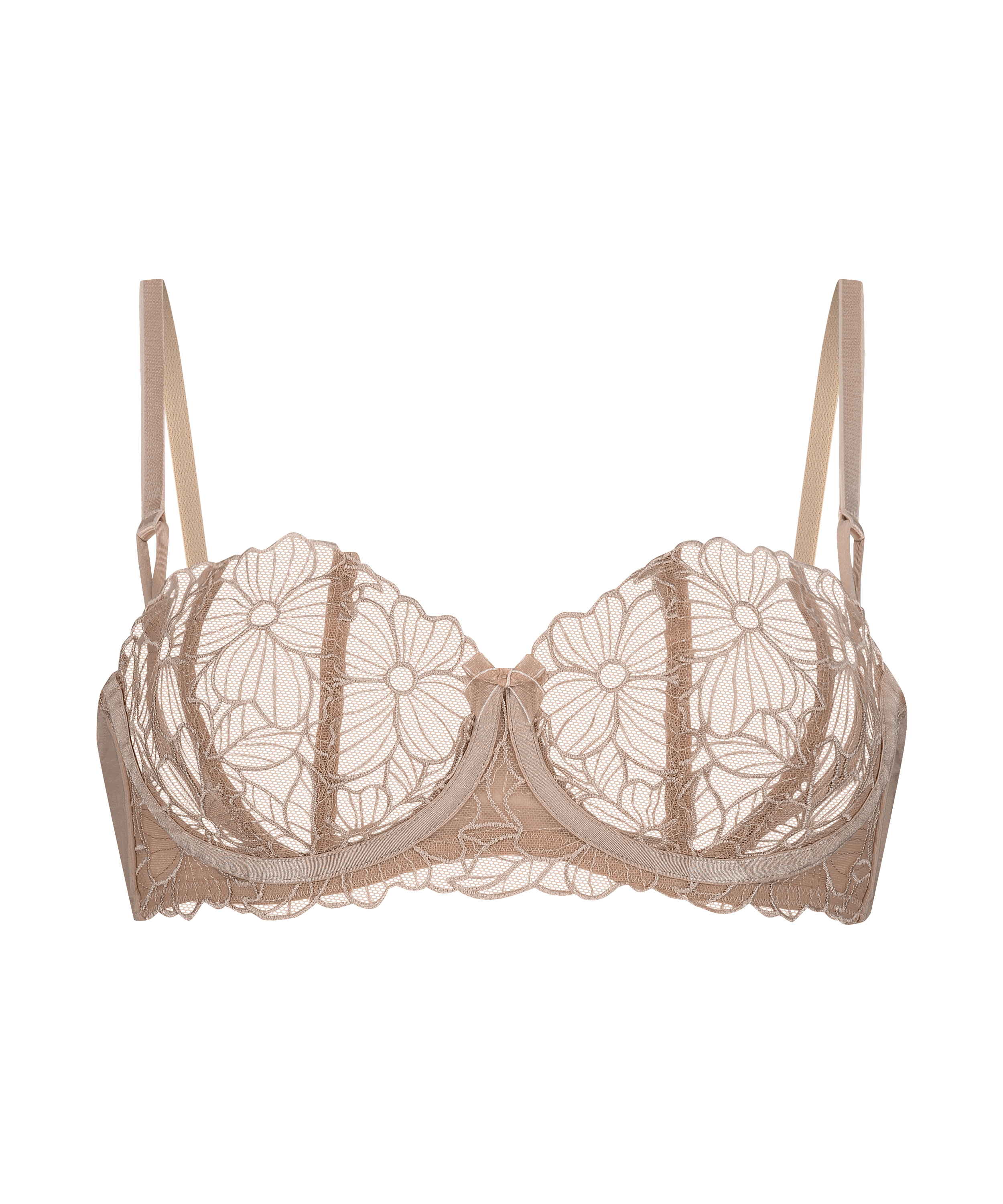 Soutien-gorge à armatures non-préformé longline Anya, Brun, main