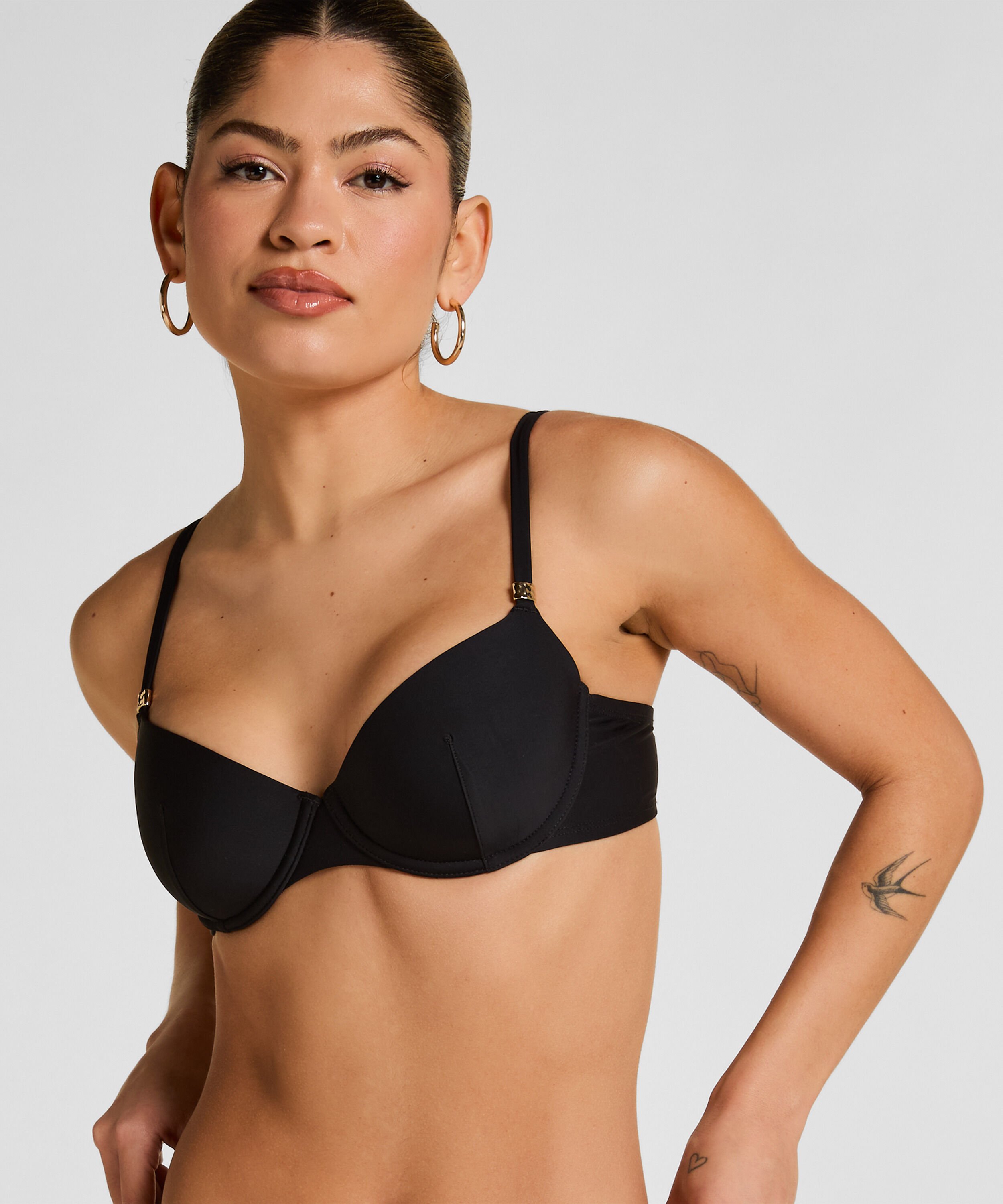 Voorgevormde Beugel Bikinitop Luxe, Zwart Voorgevormde Beugel Bikinitop Luxe, Zwart