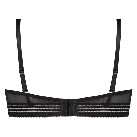 Soutien-gorge &agrave; armatures pr&eacute;form&eacute; longline sans bretelles Eden, Noir