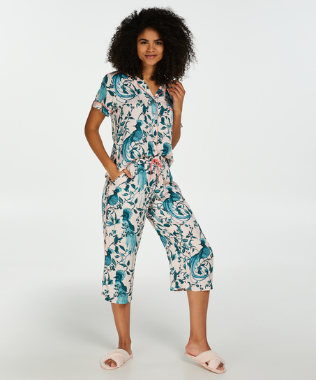 Pyjama jasje korte mouwen Woven, Roze