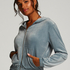Hoodie jas Velours, Blauw