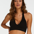 Naadloze halter bralette, Zwart