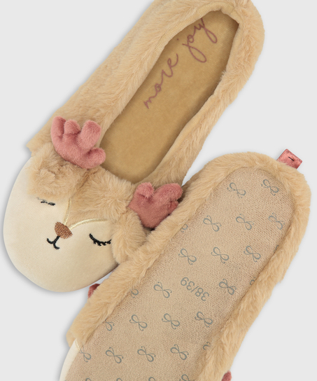 Pantoffels ballerina, Beige