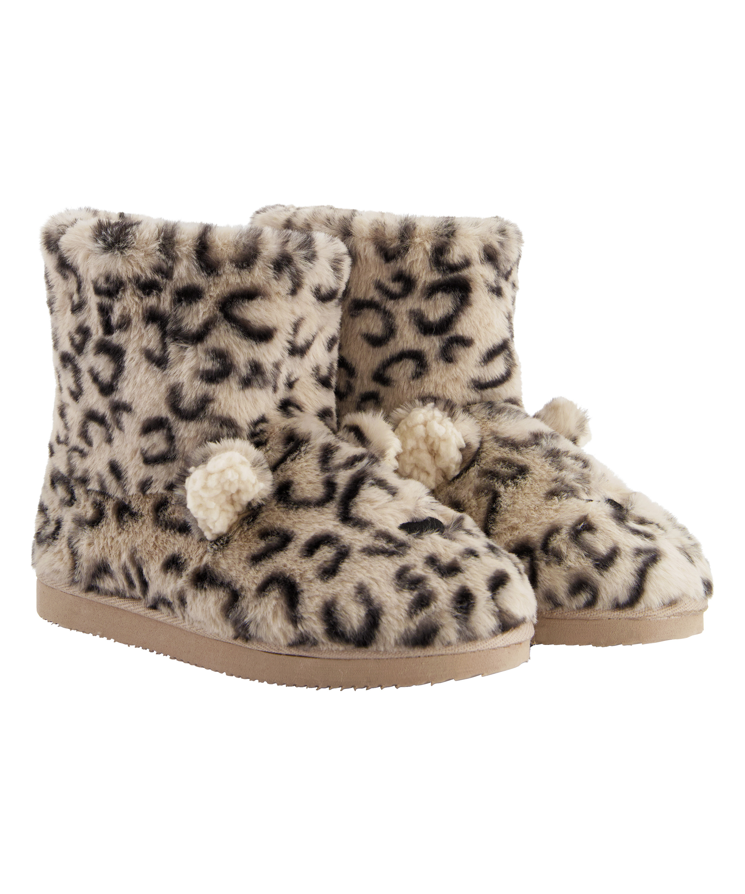 Pantoufles Leopard Print Boot, Beige, main