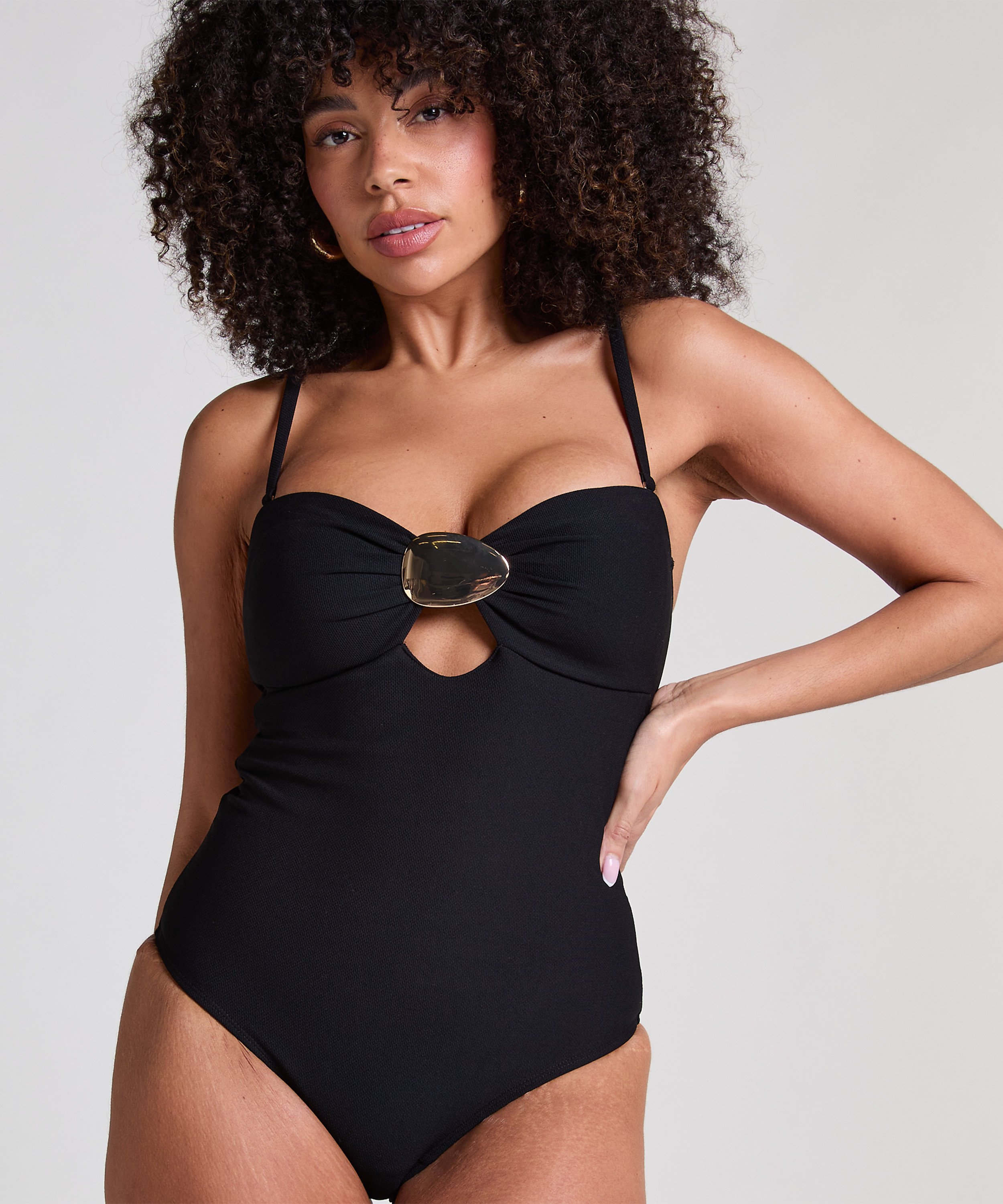 Maillot de bain sculptant Cabo, Noir, main