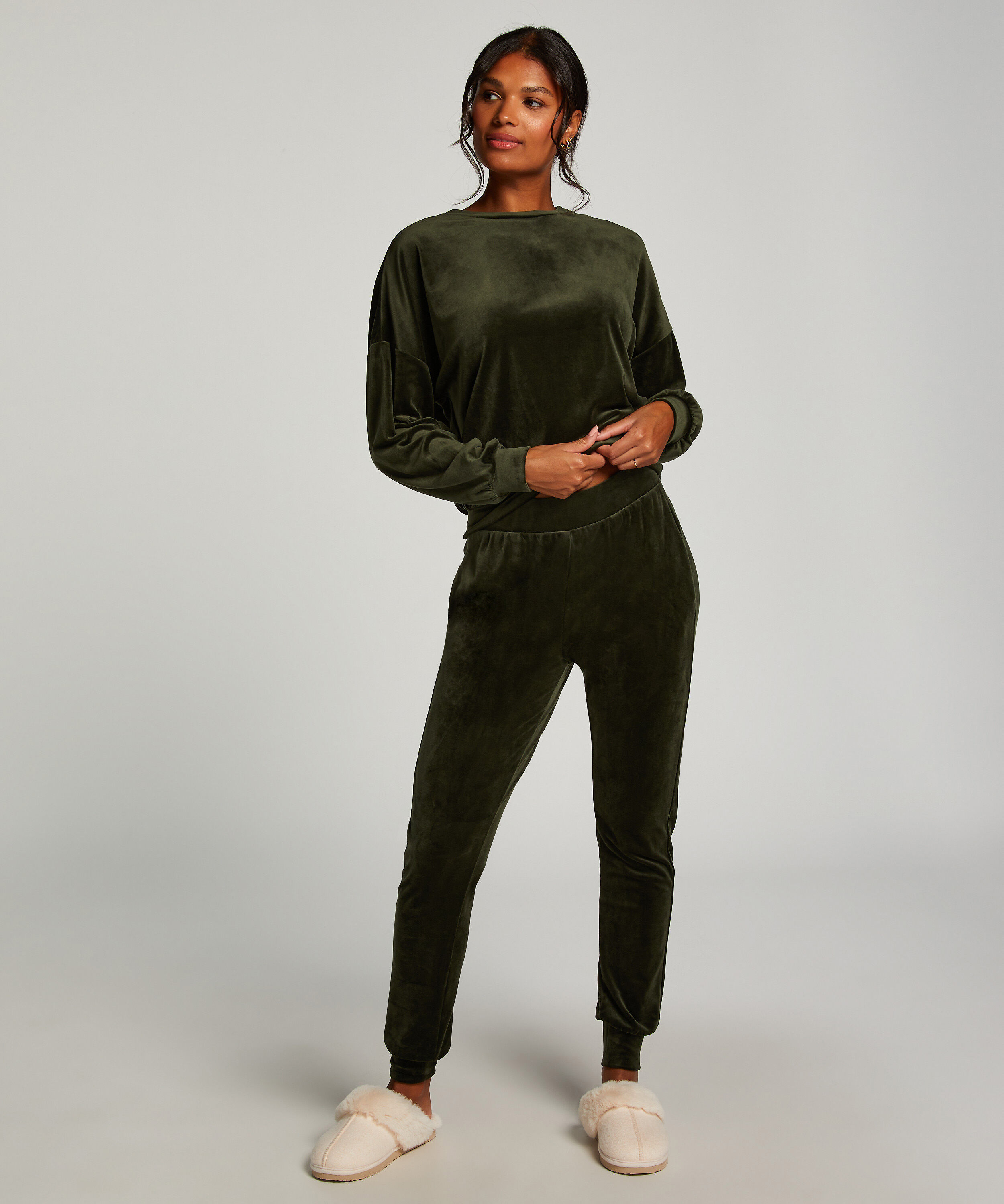 Pantalon de jogging Velours, Vert