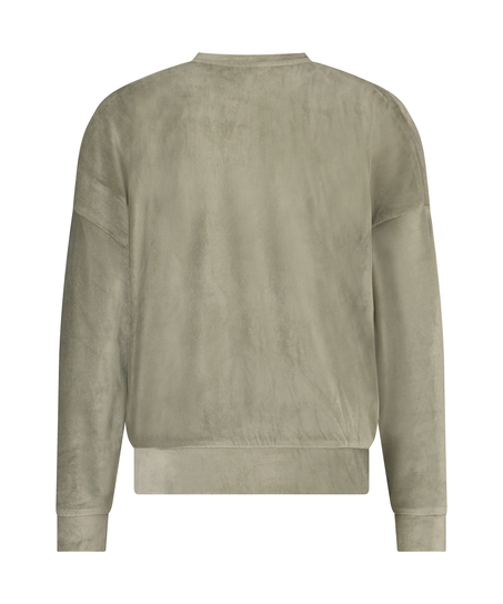 Top &agrave; manches longues Velours Rib, Vert