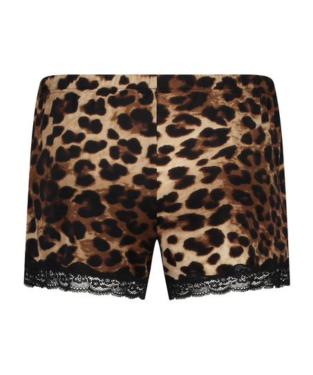 Short Velours Leopard, Zwart