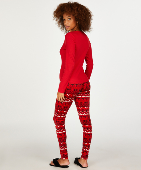 Legging Velours, Rood
