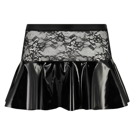 Private peplum rok, Zwart