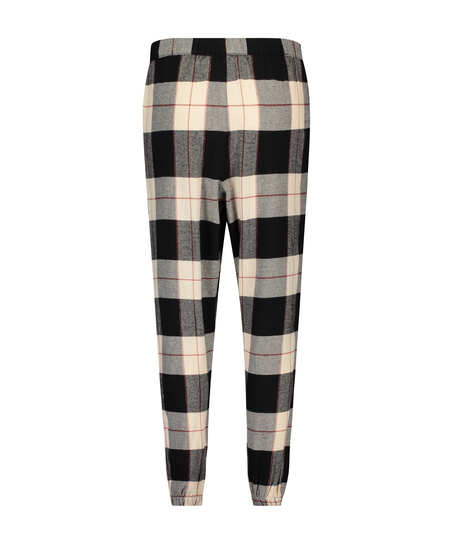 Petite Pyjamabroek Twill Check, Zwart