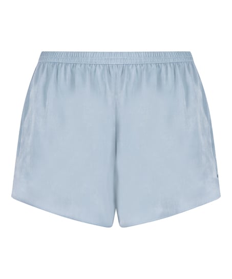 Short en satin Minimal, Bleu