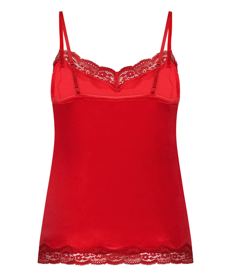 Cami top Velours Lace, Rood