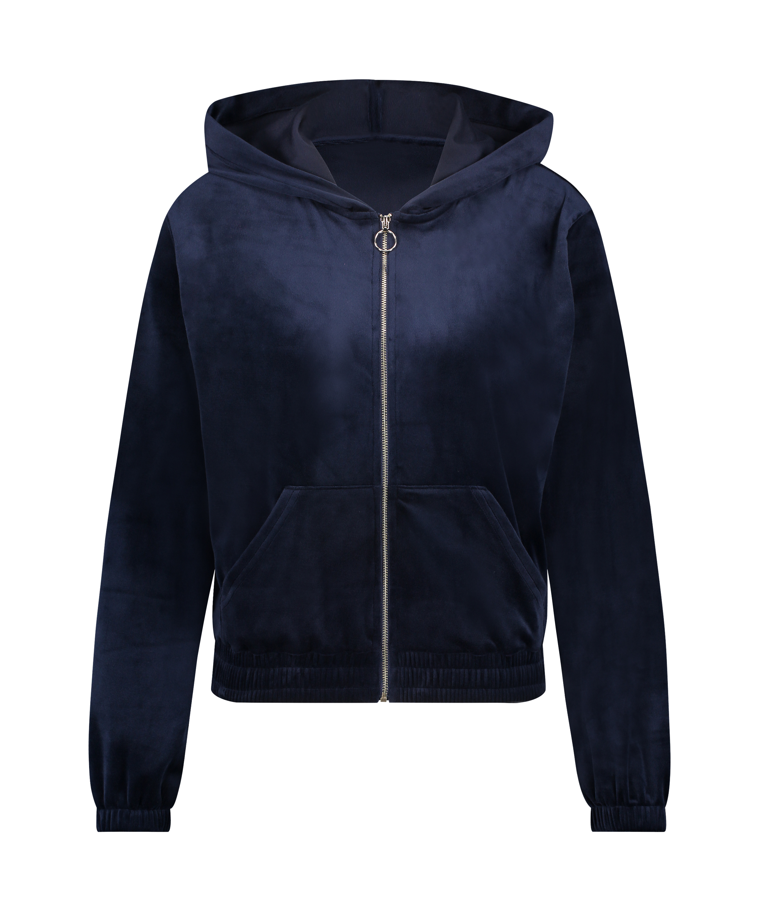 Hoodie jas Velours, Blauw, main